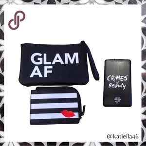 Glam AF Makeup Bag with charger & Lips Wallet